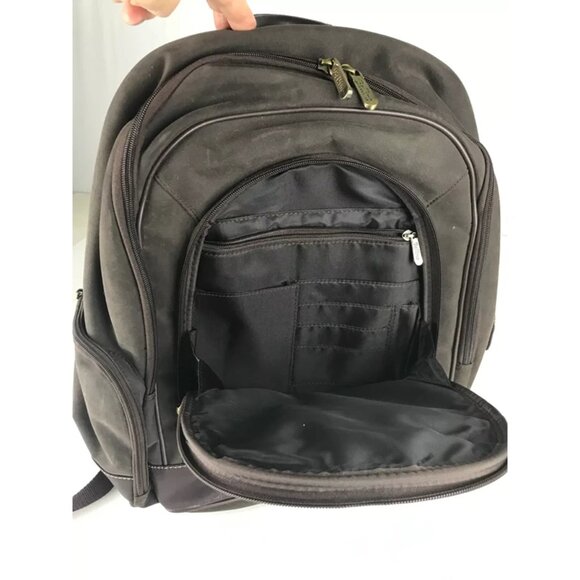 Bellino Unisex Adults Brown Inner Dividers Zipper Shoulder Strap Laptop Bag - Picture 7 of 11